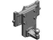 scharmüller Kugeleinsatz "ISO 50" mit Adapterplatte W335, Kuppelpunkt 10 cm tiefer, 335/22/30 mm, Fendt grau, Traktor mit Anhängebock für PKW-Anhängekupplung, 07.7335.05-A11 