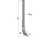 Industriehof® Hackscharstiel 375 x 30 x 10 mm, Arbeitswinkel 28 °, für Hackschar Einböck, Schmotzer, 1.10.1022 