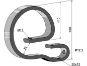 Industriehof® Oberfeder 180 x 32 x 12 mm, für Kulturzinken Hatzenbichler, Lemken, Steketee, 101.901.01 