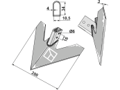 Industriehof® Gänsefußschar 200 x 3 mm für Hatzbichler Hacktechnik 