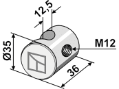 Industriehof® Stielhalter Ø 35 mm, Gewinde M 12 für Grubberstiel Carre', 1.10.1094 