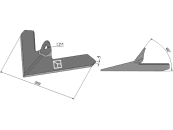 Industriehof® Hackschar, Arbeitsbreite 300 mm, Arbeitswinkel 60 ° für Einböck, 1.10.1127 