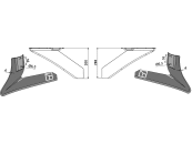 Industriehof® Winkelmesser, links/rechts, 200 mm, für Stiel 30 x 10 mm, Hacktechnik Einböck 