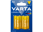 VARTA Batterie Alkaline Longlife AA; Mignon 1,5 V/1.300 mAh, 6 St. Blister 