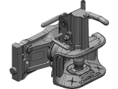 scharmüller Zugmaul "53300" Standard, automatisch mit Adapterplatte W330, 330/25/32 mm, Ø Bolzen 38 mm, Fendt grau, für Traktor mit Anhängebock, 05.3303.221-A11 