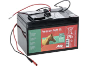 Ako Weidezaunbatterie "Premium" 12 V/15 Ah AGM mit Netzteil, 441215 