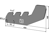 Industriehof® Nivellierfuß 425 x 169 x 6 mm für Kurzscheibenegge Lemken Rubin 10, 31-0061888 