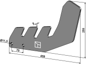 Industriehof® Nivellierfuß 460 x 259 x 6 mm für Kurzscheibenegge Lemken Rubin 10, 31-006190 