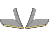 Industriehof® Scharflügel "eXtreme® CARBIDE LINE", links/rechts, Hartmetall, 340 mm, für Grubber Köckerling Topmix 