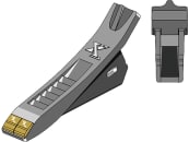 Industriehof® Scharspitze "eXtreme® CARBIDE LINE", 408 x 72 mm, Abstand 36,5 mm, Hartmetall, für Tiefenlockerer Alpego, 101.EXT-1134 