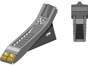 Industriehof® Scharspitze "eXtreme® CARBIDE LINE", 367 x 72 mm, Abstand 32 mm, Hartmetall, für Tiefenlockerer Alpego, 101.EXT-1136 