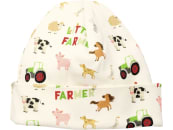 Fendt Mütze für Babys mit 40 – 41 cm Kopfumfang, 100 % Bio-Baumwolle Interlock, Aufdruck Little Farmer und Tiere, X991023159000 