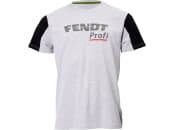 Fendt T-Shirt für Herren grau-meliert; schwarz, reflektierendes Fendt Profi-Logo auf Brust und Rücken 