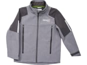 Fendt Softshelljacke "Profi" für Kinder blassgrau; nachtgrau, reflektierendes Fendt Profi-Logo auf Brust und Rücken 