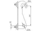 Düvelsdorf Anschraubplatte D-Lock; D-Lock S; Schäffer hydraulisch 34 mm (650 mm), 2 St., 5120030 