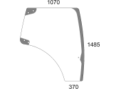 Türscheibe, grün, rechts, für Traktor Case IH Maxxum MXU, Puma, Steyr Profi 