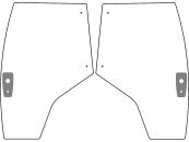 Türscheibe, grün, links/rechts, Siebdruck, für Traktor Massey Ferguson 5600, 7600 