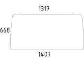 Frontscheibe, grün/klar, Höhe 668 mm, für Fiat, Kabine CS 14; CS 15; CS 16; CS 17; CS 18; CS 19 