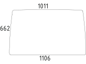 Frontscheibe, klar, Höhe 662 mm, für Fiat, Kabine CS 14; CS 15; CS 16; CS 17; CS 18; CS 19 