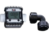 Cemo Durchflusszähler "K24" 6 – 100 l/min, digital, mit Winkelstück 90°, für AdBlue®, für Tankanlage Blue-Mobil Easy, Pro, Cube AdBlue®, Pumpe Cematic Blue, 10274 