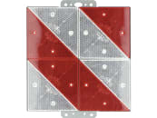 Warntafel rechts 285 x 285 mm rot; weiß, reflektierend, Kunststoff; Stahl, verzinkt 