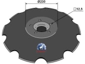 Industriehof® Eggenscheibe 645 x 6 mm, LK 155 mm, gewölbt, gezahnt, für Lemken, 31-3744 