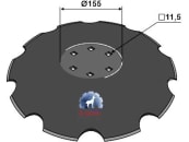 Industriehof® Eggenscheibe 460 x 5 mm, LK 100 mm, gewölbt, gezahnt, flacher Ansatz, für Kuhn, 31-0969 