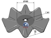 NIAUX 200 Eggenscheibe 560 x 5 mm, ZB Vierkant, 41 x 41 mm, gewellt, für universal, 31-456040 