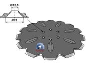 NIAUX 200 Sechscheibe 507 x 5 mm, LK 100 mm, gewölbt, gezahnt, für Lemken, 31-0762 