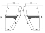 Türscheibe, grün/klar, links/rechts, alte Ausführung, Siebdruck, für Deutz-Fahr DX 4, DX 6, DX 7, DX 8 