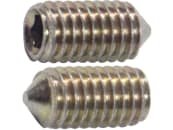 Madenschraube M 6 x 12 mm, Stahl, verzinkt; gelb passiviert (A2C), Innensechskant, abgeflachte Spitze, 02566612 