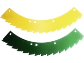 MWS Sägemessersatz links, gelb; grün, 78.231, 30-0540-73-01-2 für Kemper 330 (8 St.), 345 (12 St.), 360 (16 St.), M 6008 (16 St.), 375 (20 St.) 