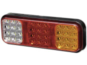 Hella® LED-Schlussleuchte quadratisch, Schluss-, Brems-, Blink- und Rückfahrlicht mit Rückstrahler, 12 – 24 V DC, 2VP 357 018-001 