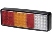 Hella® LED-Schlussleuchte quadratisch, Schluss-, Brems-, Blink- und Rückfahrlicht mit Rückstrahler, 9 – 36 V DC, 2VP 357 019-001 