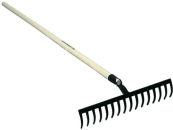 SHW Bau– und Gartenrechen 14 Zinken, mit Stiel 