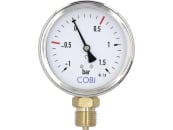 Hücobi Vakuum-Manometer, Anschluss 1/2" unten, -1 bis 1,5 bar, Rote Markierung -0,5 bar; +0,5 bar, 8114 013005 
