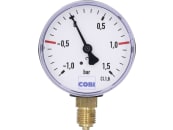 Hücobi Vakuum-Manometer, Anschluss 1/4" unten, -1 bis 1,5 bar, Rote Markierung -0,5 bar; +1,0 bar, 8112 006010 