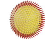 Suevia Kratzbürste Ø 600 mm, Borstenbesatz Nylon, gelb/rot, für Bullen, Kälber, Milchkühe, Rinder, 130.5018 