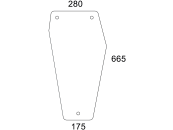 Frontscheibe, grün/klar, unten rechts, geschraubt, für Deutz-Fahr DX, Agroprima, Agroxtra, Kabine Agroxtra; Agroprima; Star Cab 