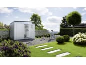 Biohort Gerätehaus AvantGarde mit Pultdach A5 260 x 220 cm silber; metallic Doppeltür 