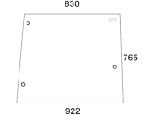 Seitenscheibe, grün, Bohrungen 3, für John Deere 1000, 2000, 3000, 4000, Kabine SG-2 ab Nr. 071269 