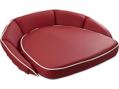 Sitzkissen, rot, Kunstleder, 1-teilig mit 12 cm Rücken, Gummizugwulst 