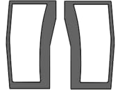 Frontscheibe unten links/rechts, Siebdruck, geklebt, Höhe 751 mm, für Traktor Massey Ferguson 4200, 4300 
