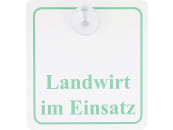 Hinweisschild "LANDWIRT IM EINSATZ" mit Saugnapf B x H 120 x 130 mm Hinweisschild "LANDWIRT IM EINSATZ" mit Saugnapf B x H 120 x 130 mm