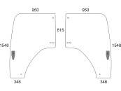 Türscheibe grün, links/rechts, für Traktor Massey Ferguson 4700, 5700, 5M Türscheibe grün, links/rechts, für Traktor Massey Ferguson 4700, 5700, 5M