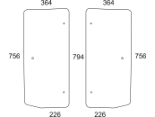 Eckscheibe grün, hinten links/rechts, für Traktor Massey Ferguson 4700, 5700, 5M 