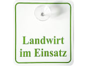 Hinweisschild "LANDWIRT IM EINSATZ" mit Saugnapf B x H 120 x 130 mm 