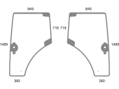 Türscheibe grün, links/rechts, für Traktor Claas Arion 410, 420 Türscheibe grün, links/rechts, für Traktor Claas Arion 410, 420