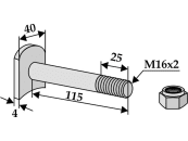 Industriehof® Messerschraube M 16 x 2 x 115 - 8.8 für Humus, 63-HUM-91 