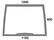 Frontscheibe, grün, fest, Siebdruck, für Case IH JXU, Ford New Holland T, TL, TLA, TS, 4000, 5000, 6000, 7000 